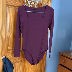 Old Navy Maroon Long Sleeve Womenss Bodysuit